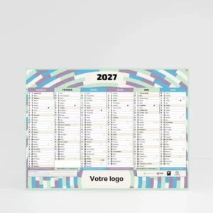 visuel recto calendrier cartonne grand format papier tigre wrap sur fond gris