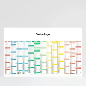calendrier cartonne maxi format kaleidoscope verso carte france & europe sur fond gris