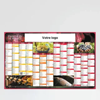 visuel recto calendrier cartonne maxi format vignobles de france sur fond gris