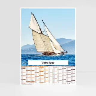 calendrier cartoplanning voile sur fond gris