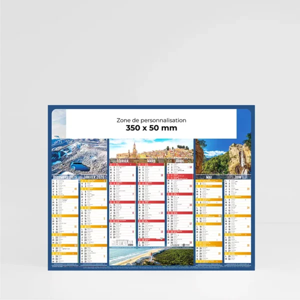 Calendrier cartonné demi-format France Evasion – Image 1