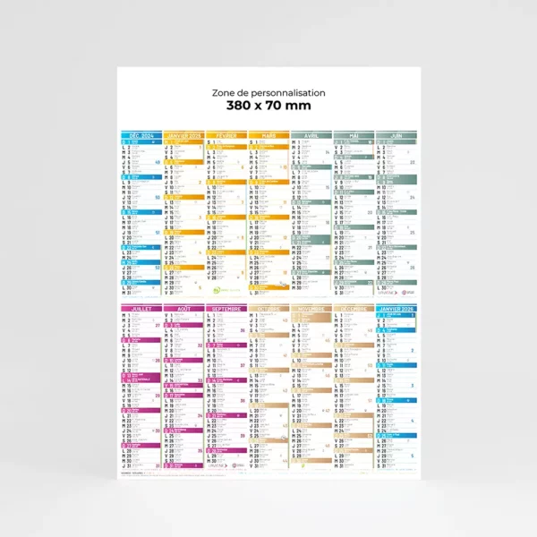 Calendrier cartonné grand format Kaléidoscope vertical – Image 1