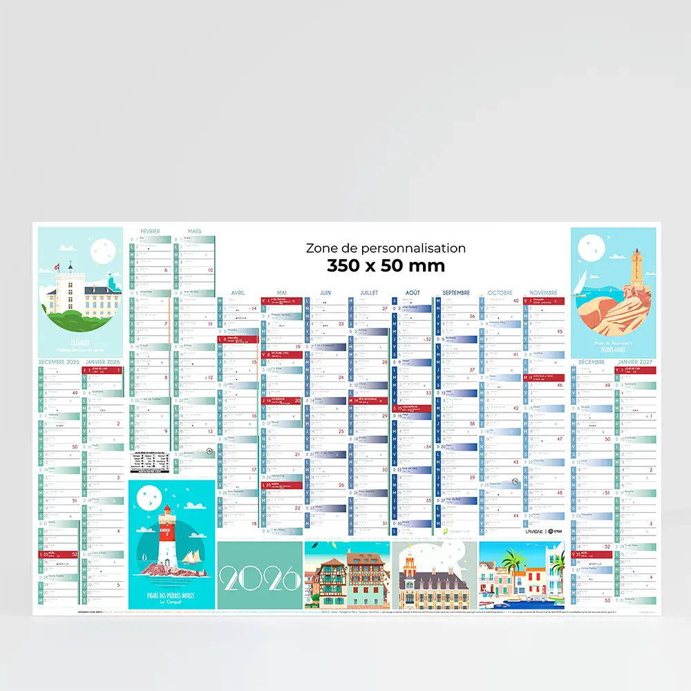 Calendrier cartonné maxi format Affiches de France