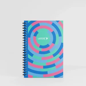 visuel template onde retro notebook wrap sur fond gris