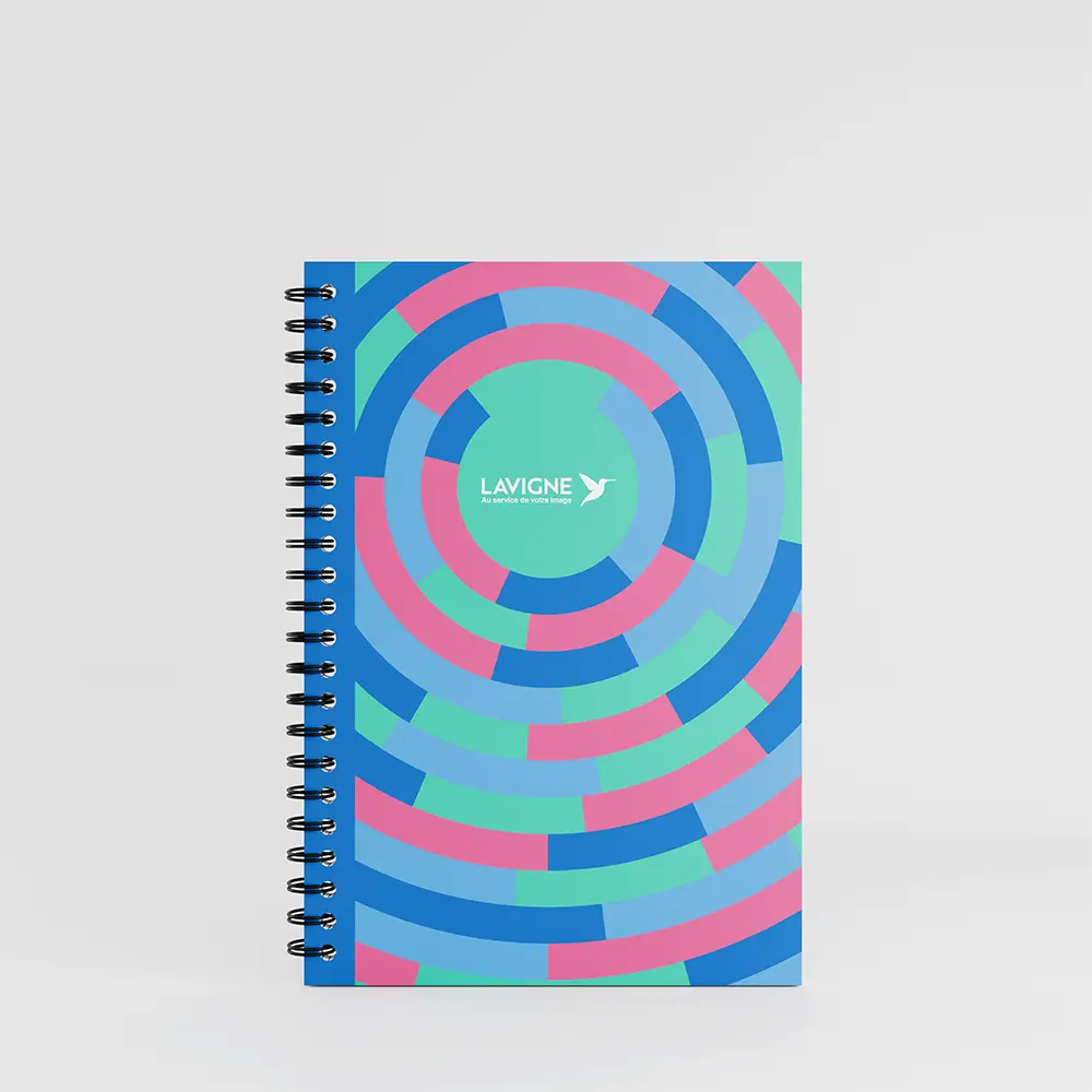 visuel template onde retro notebook wrap sur fond gris