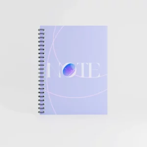 visuel notebook a4 sur fond gris