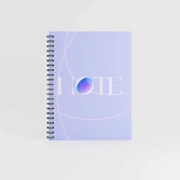visuel notebook a4 sur fond gris