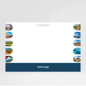 sous-mains personnalisable patrimoine de france sur fond gris
