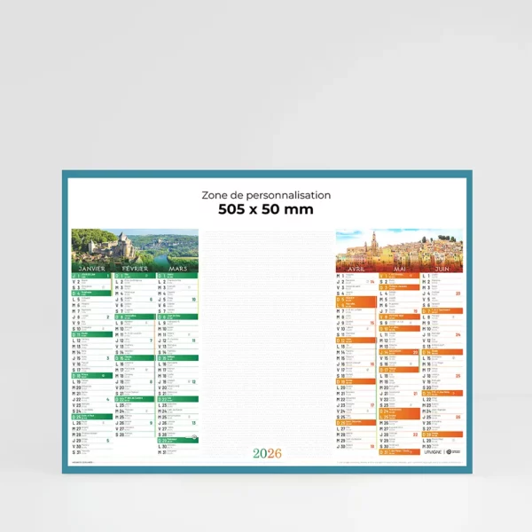 Calendrier cartonné grand format Effaçable + stylo – Image 1