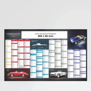 Calendrier cartonné maxi format Cabriolets – Image 1