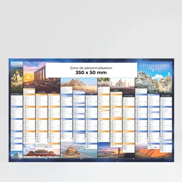 Calendrier cartonné maxi format Civilisations – Image 1
