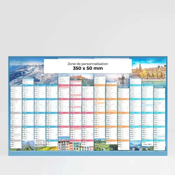 Calendrier cartonné maxi format Patrimoine de France – Image 1