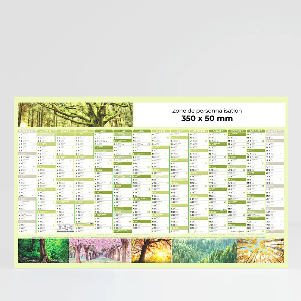 Calendrier cartonné maxi format Silence ça pousse