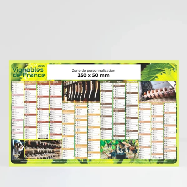 Calendrier cartonné maxi format Vignobles de France – Image 1