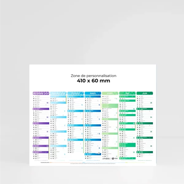 Calendrier cartonné demi-format Kaléidoscope – Image 1