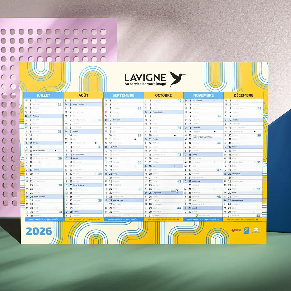 Calendrier cartonné grand format LULO