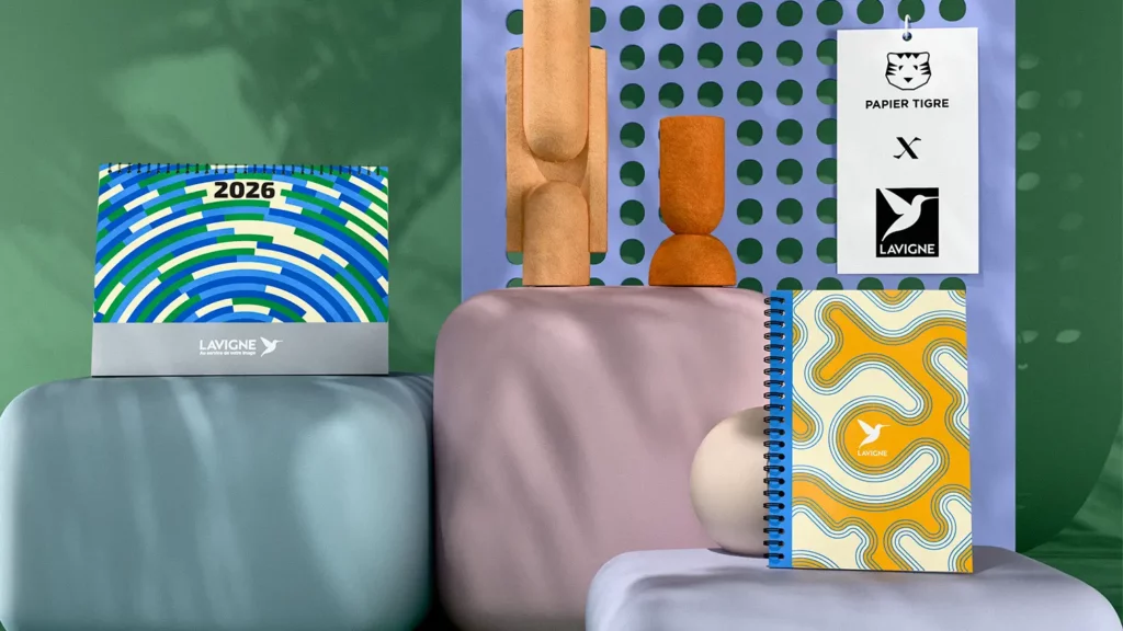 mise en scene collaboration produit papier tigre et lavigne