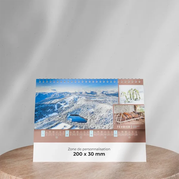 visuel feuillet 3 calendrier de bureau patrimoine de france sur support en bois
