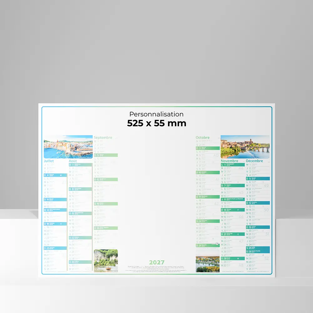 Calendrier cartonné grand format Effaçable + stylo