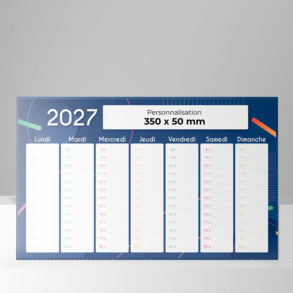 Calendrier cartonné maxi format Effaçable
