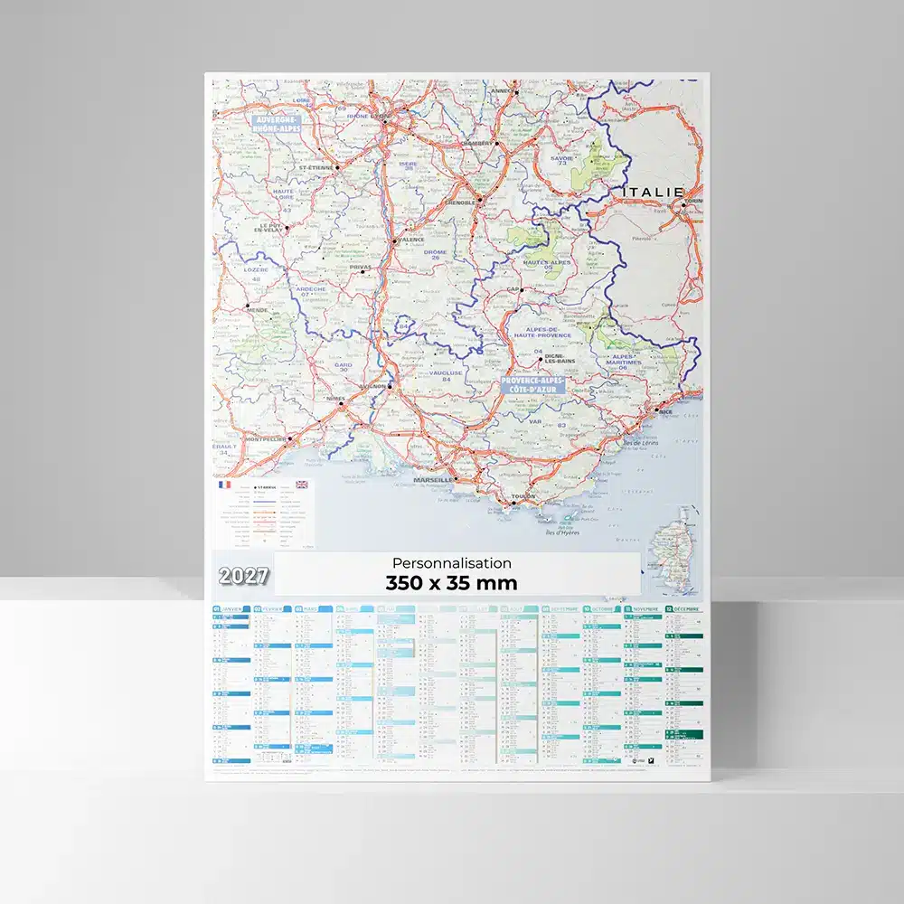 visuel secondaire recto calendrier cartoplanning france et regions sud est sur fond gris