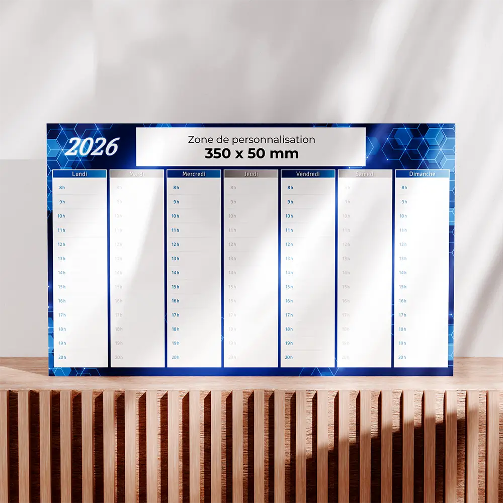Calendrier cartonné maxi format Effaçable