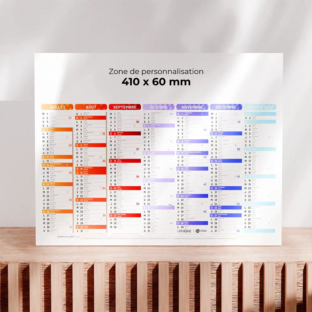 Calendrier cartonné demi-format Kaléidoscope