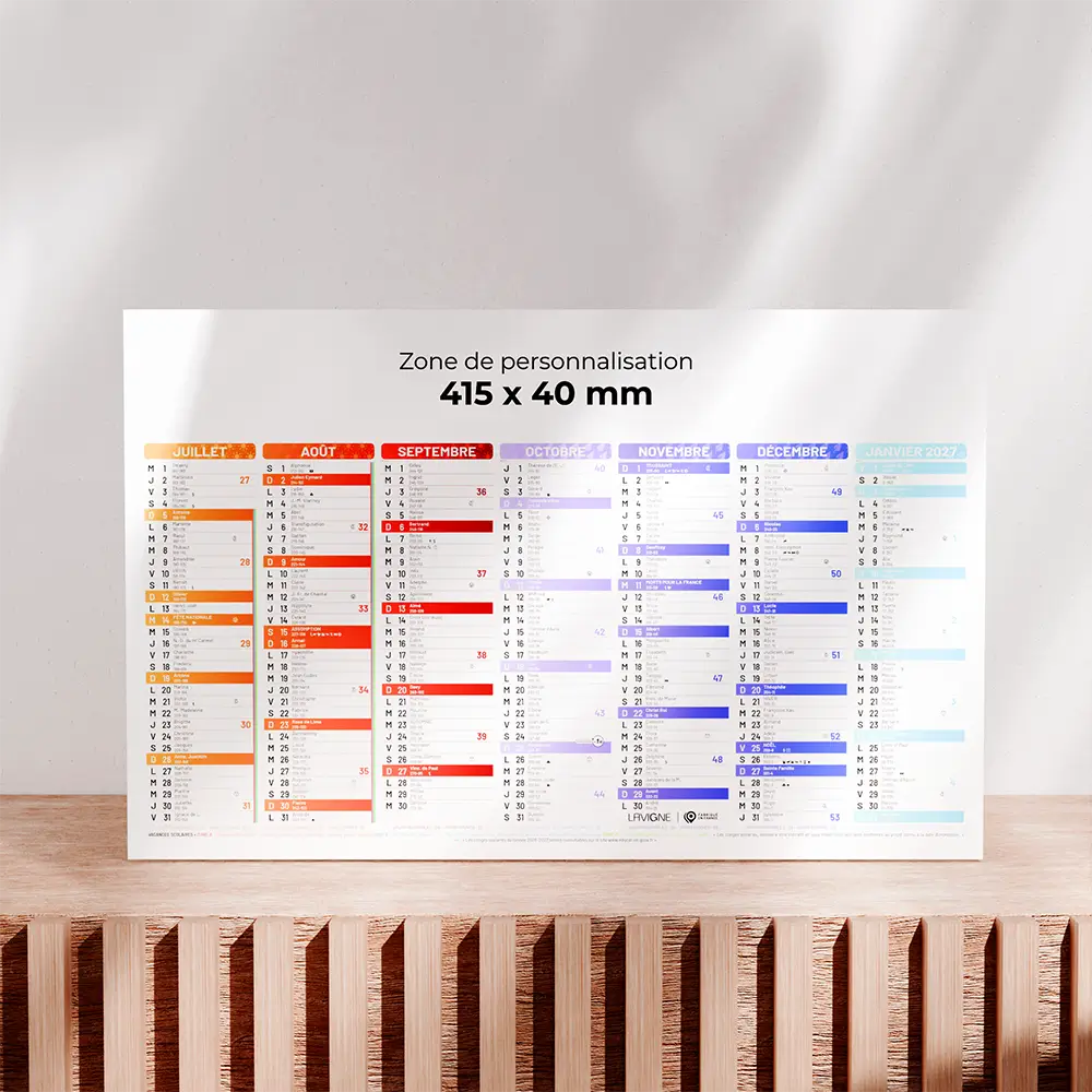 Calendrier cartonné demi-panoramique Kaléidoscope
