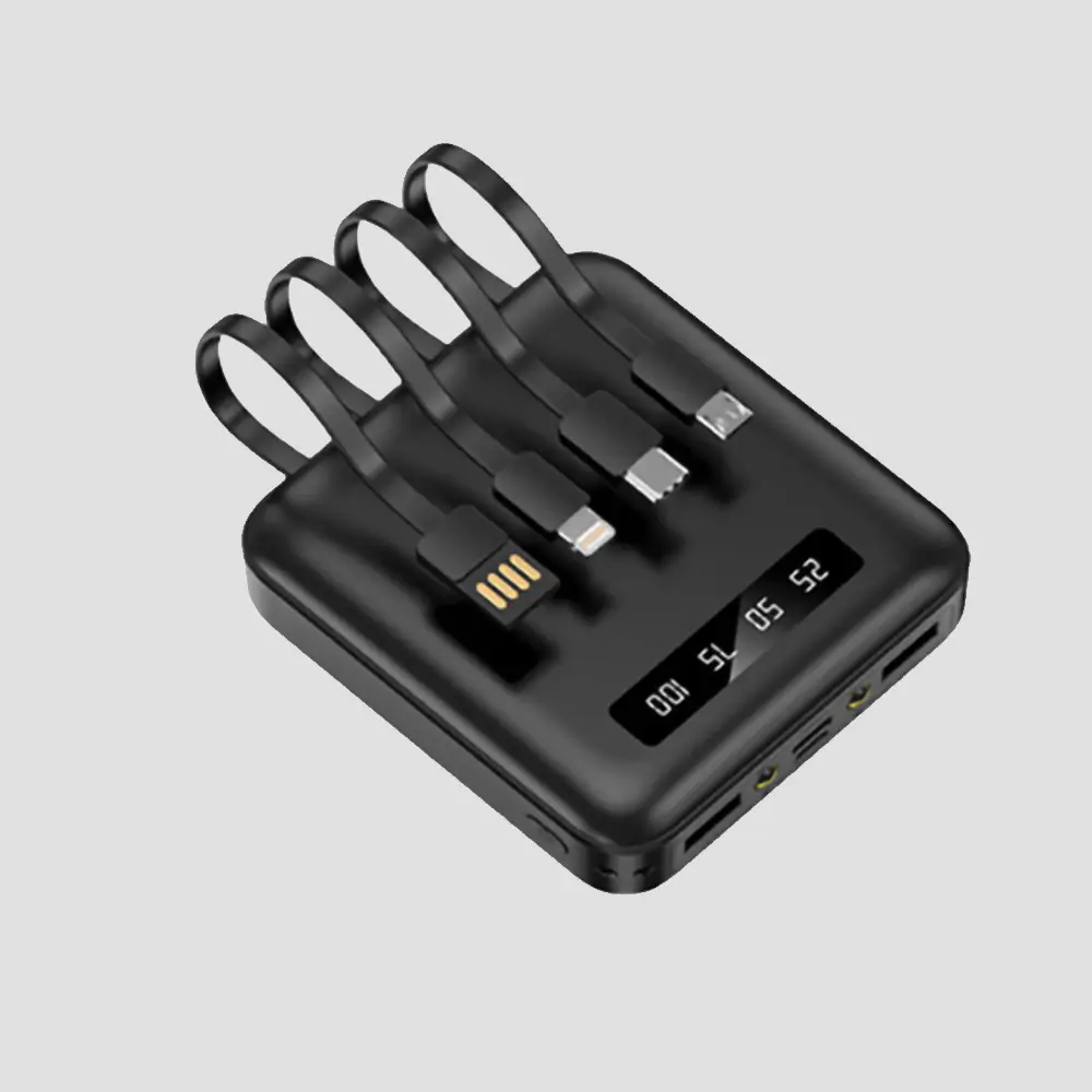 Batterie 10 000 mAh – 4 câbles intégrés