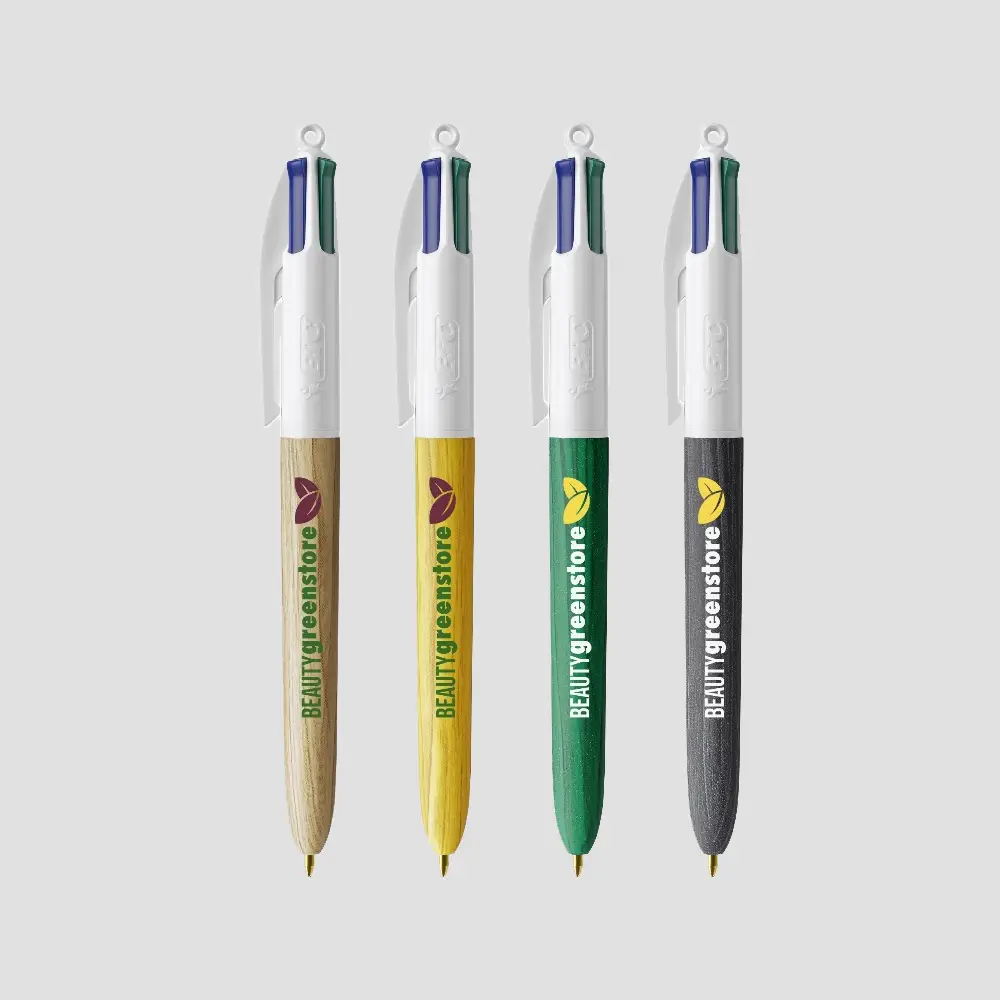 Stylo BIC 4 Couleurs Effet Bois