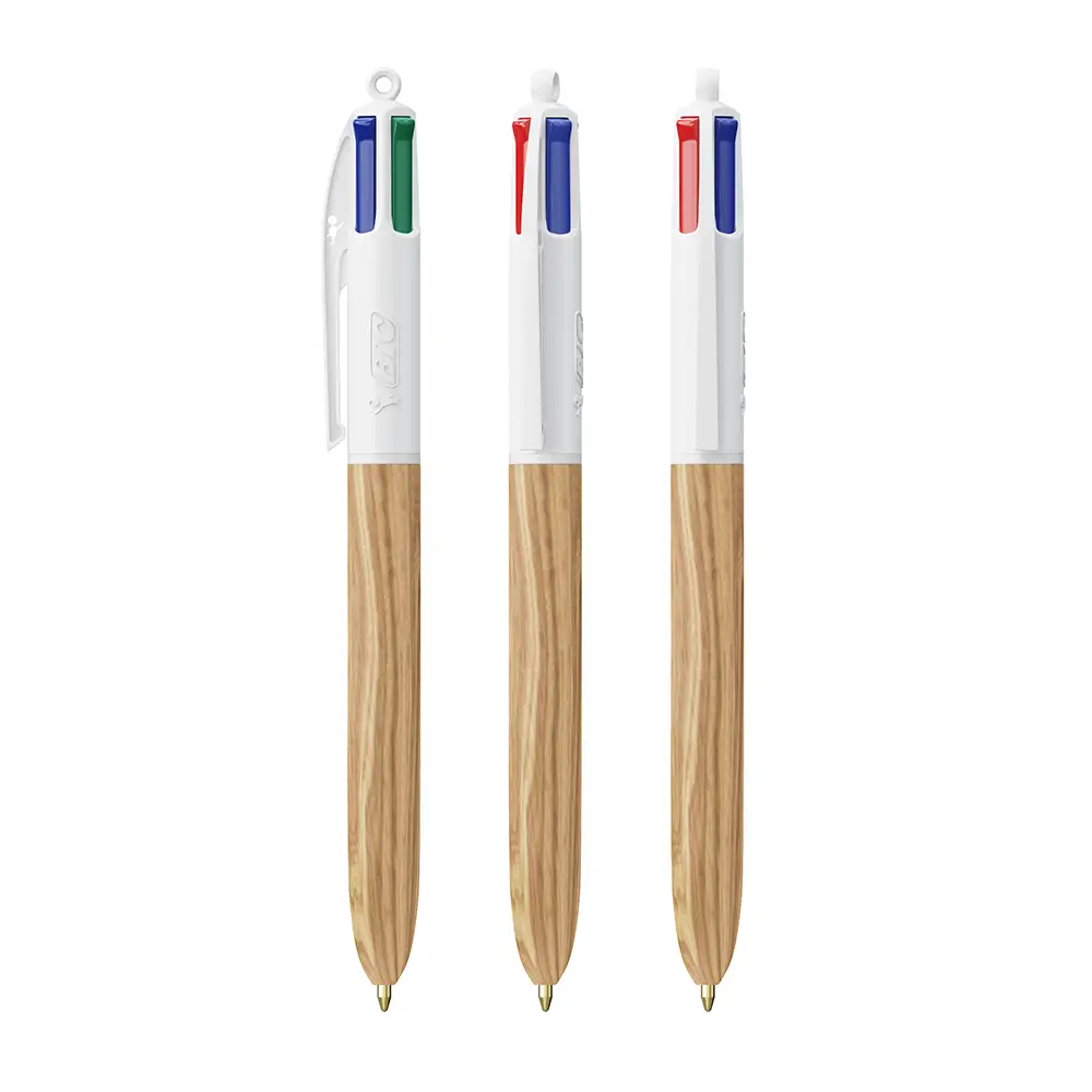 Stylo BIC 4 Couleurs Effet Bois