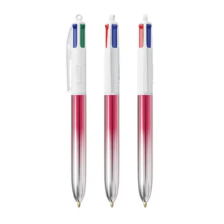 Stylo bic 4 couleurs bicolore rose