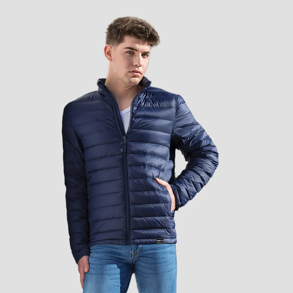 Doudoune zippée – économique 100% RPET (effet plume, coupe-vent)