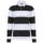 Polo rugby rayé 220g coton peigné — manches longues unisexe - Black/White Stripes