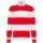 Polo rugby rayé 220g coton peigné — manches longues unisexe - Red/White Stripes