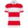 Polo rugby rayé 220g coton peigné — manches courtes unisexe - Red/White
