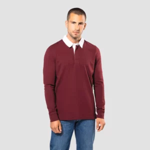 Polo rugby 280g coton peigné jersey — manches courtes