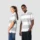 Polo rugby rayé 220g coton peigné — manches courtes unisexe - Oxford Grey/White