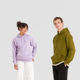 scene mannequin avec hoodie unisexe 280g awdis sur fond gris