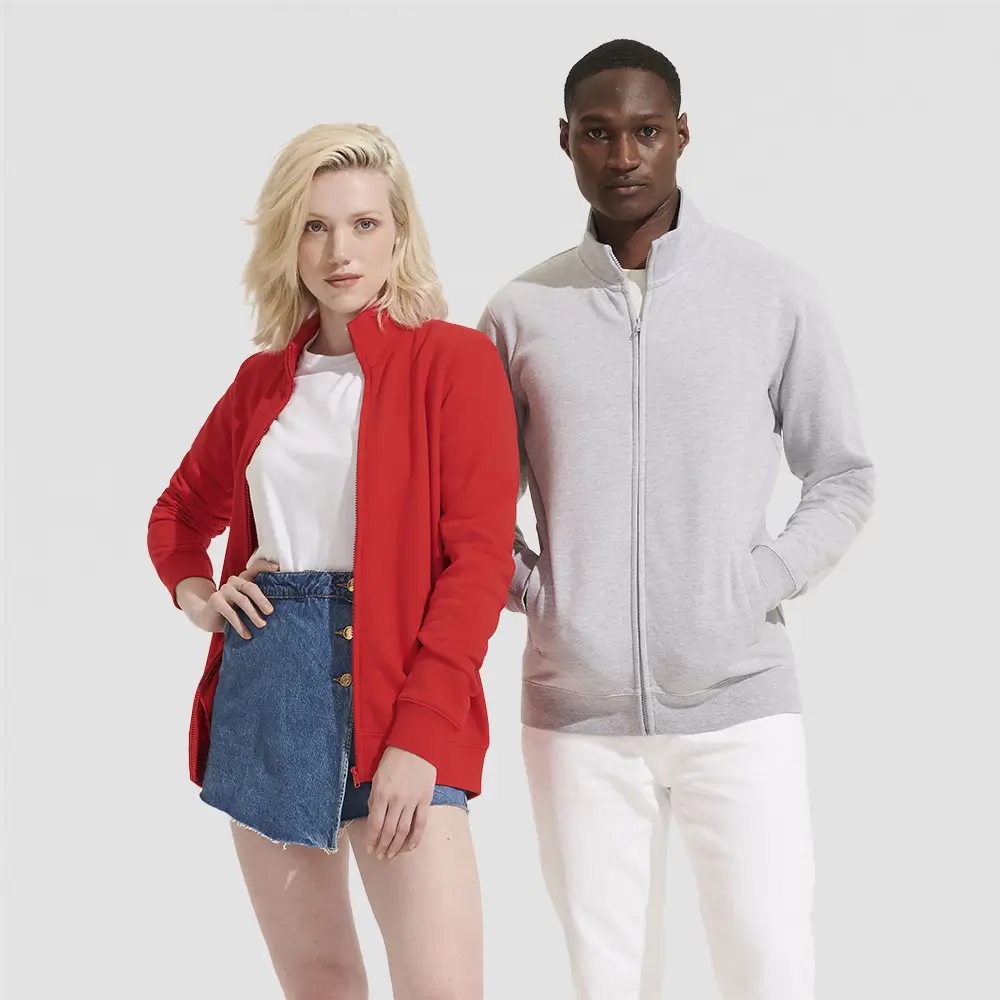 Sweat zippé 280 g unisexe en coton/recyclé - COOPER