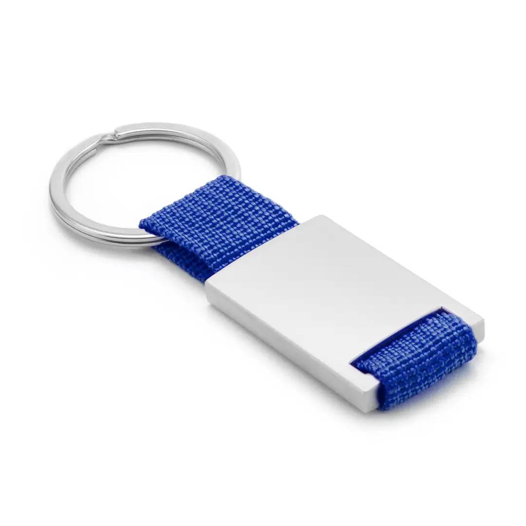 Porte-clés polyester coloré et métal