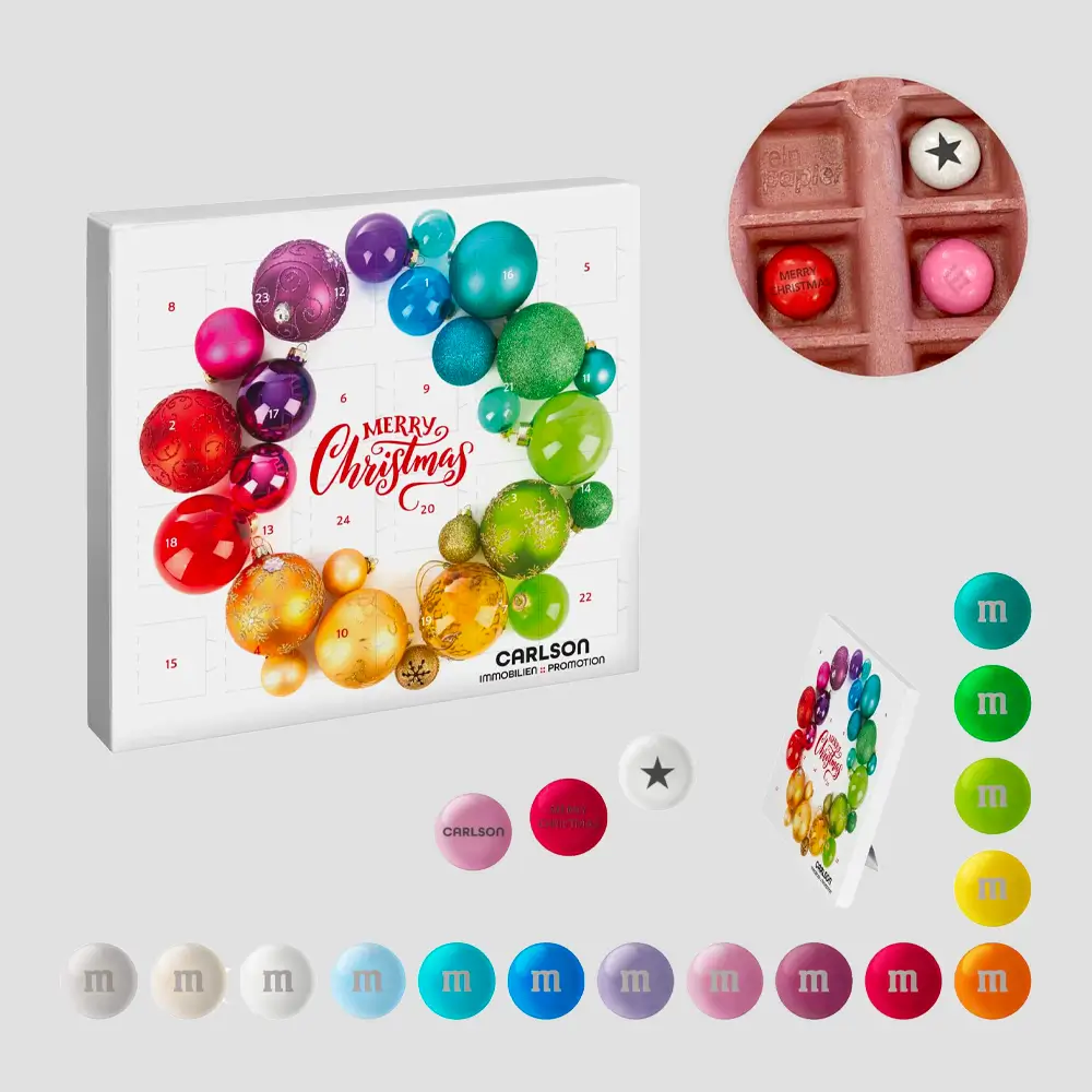 Calendrier de l’Avent éco – mini – M&M’s personnalisés