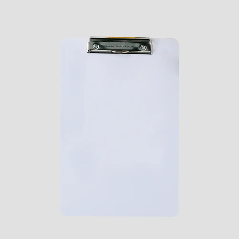 Porte-bloc A4 PVC 3 mm – fabrication France (pince métallique)
