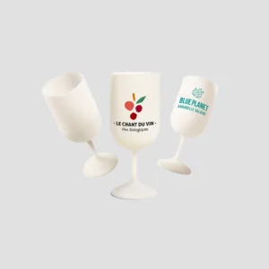 Verre à pied 18 cl réutilisable bio‑composite – fabriqué en France