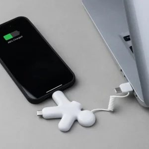 Câble multi-connecteurs compact 3-en-1 (USB/USB‑C vers USB‑C & Lightning) – rapide et personnalisable