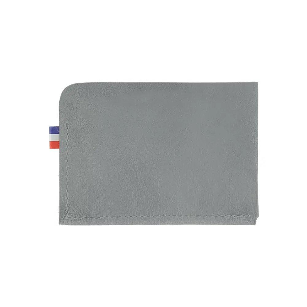 porte cartes personnalisé gris de dos