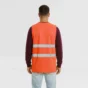 vue arriere gilet de securite adulte orange sur fond gris