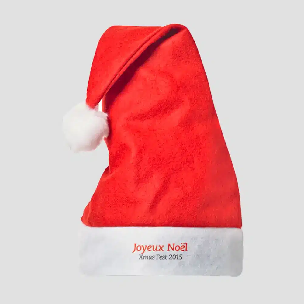 Chapeau de Noël avec pompon économique non tissé