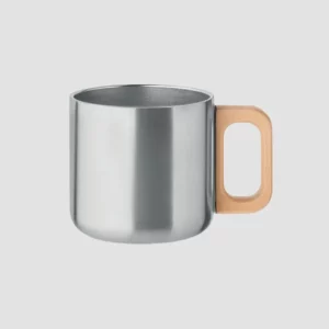 Mug inox recyclé 350 ml poignée bois
