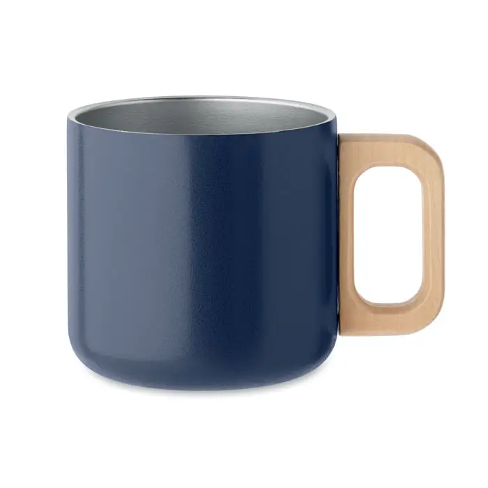 Mug inox recyclé 350 ml poignée bois